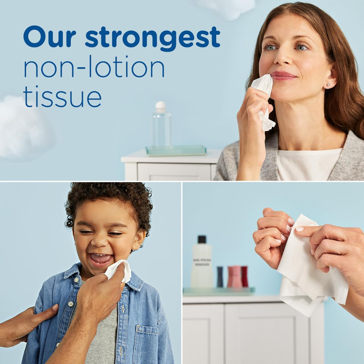 Puffs Facial Tissue Ultra Soft Non-Lotion, 1 Box, 124 Facial Tissues