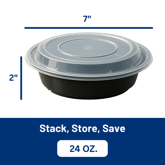 Ready Restock 24 oz. Round Meal Prep Containers – 20 Pack
