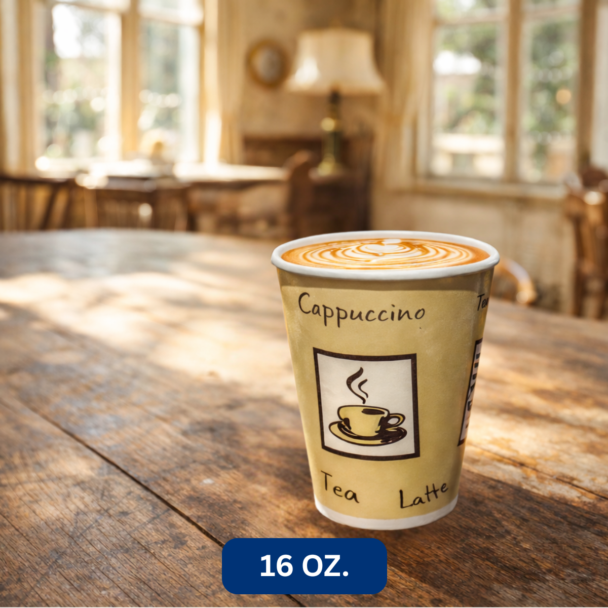 Ready Restock 16 oz. Disposable Paper Coffee Cups with Lids – 50 Pack