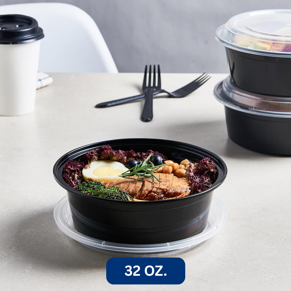 Ready Restock 32 oz. Round Meal Prep Containers – 20 Pack