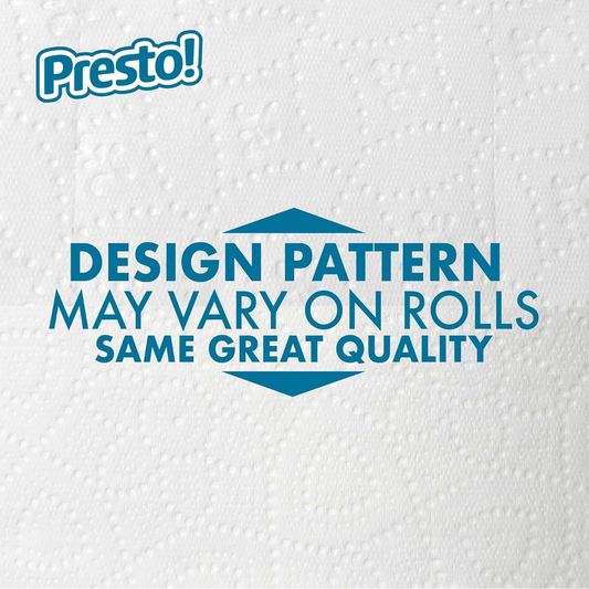 Presto! 2-Ply Ultra-Soft Toilet Paper, Septic-Safe, 6 Mega Rolls = 30 Regular Rolls, 308 Sheets, Unscented