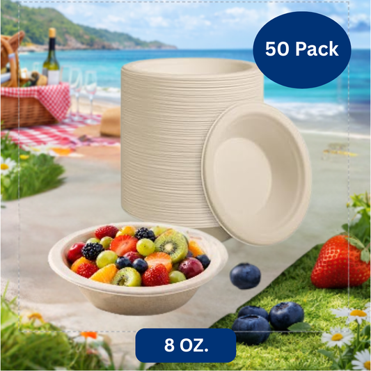 Ready Restock 8 oz. Compostable Eco-Friendly Bowls – 50 Pack