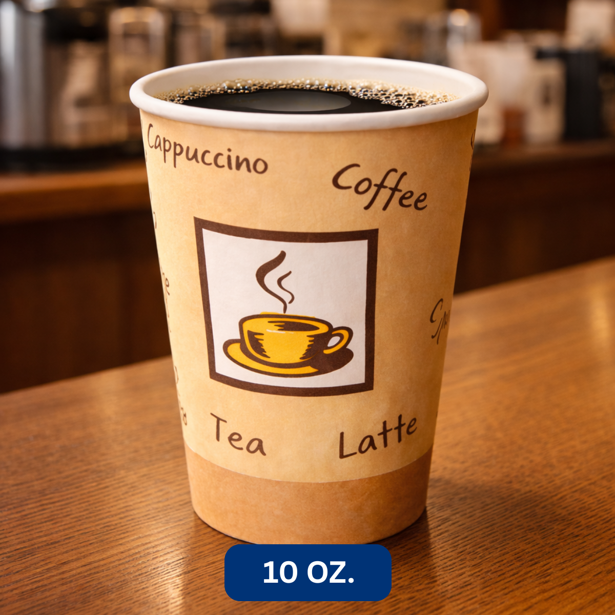 Ready Restock 10 oz. Disposable Paper Coffee Cups with Lids – 50 Pack