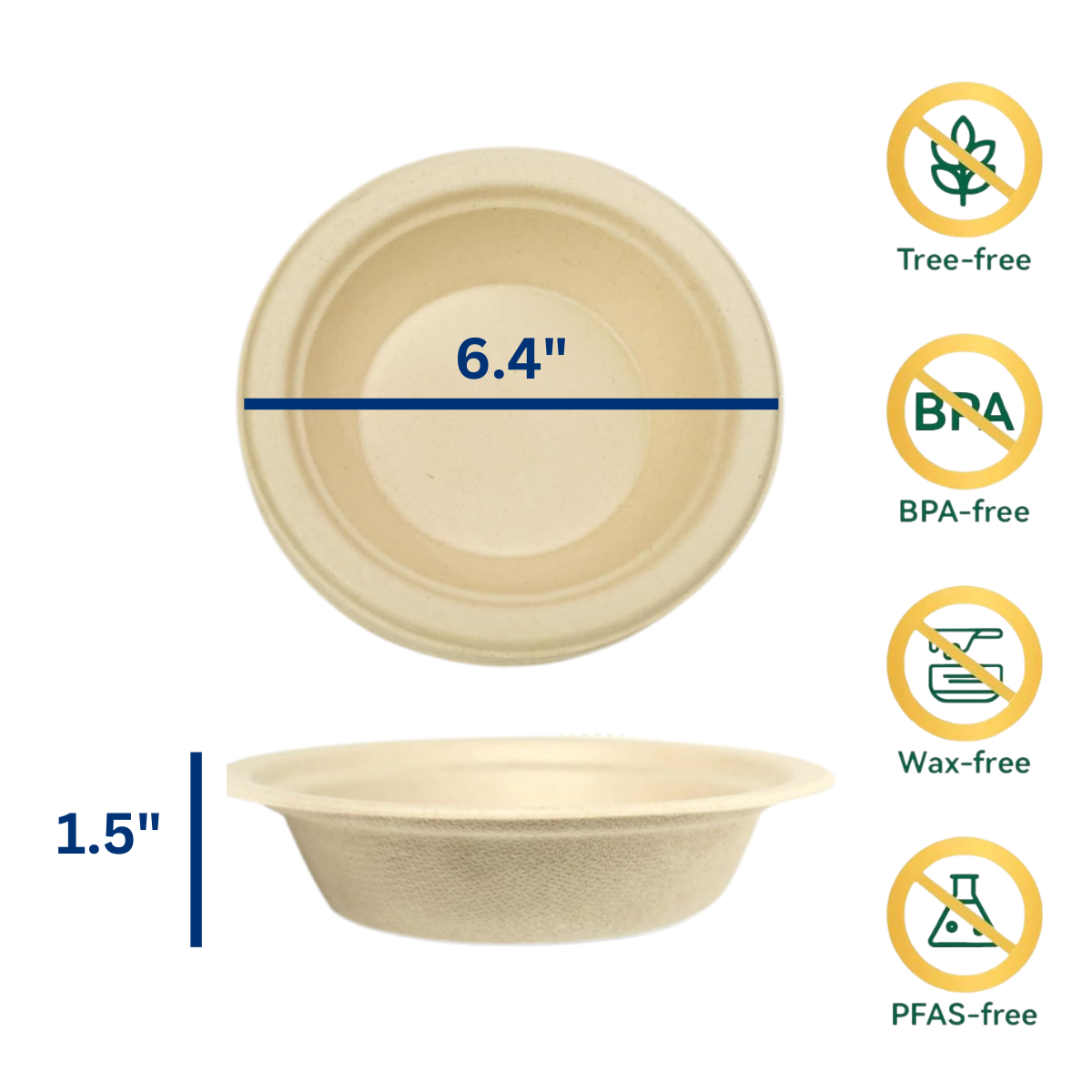 Ready Restock 12 oz. Compostable Eco-Friendly Bowls – 50 Pack