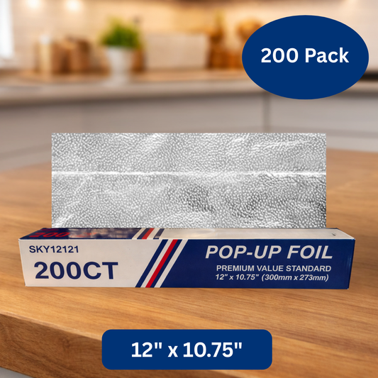 Himson Pop-Up Aluminum Foil Sheets (12” x 10.75”) – 200 Count