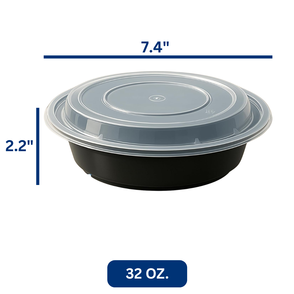 Ready Restock 32 oz. Round Meal Prep Containers – 20 Pack