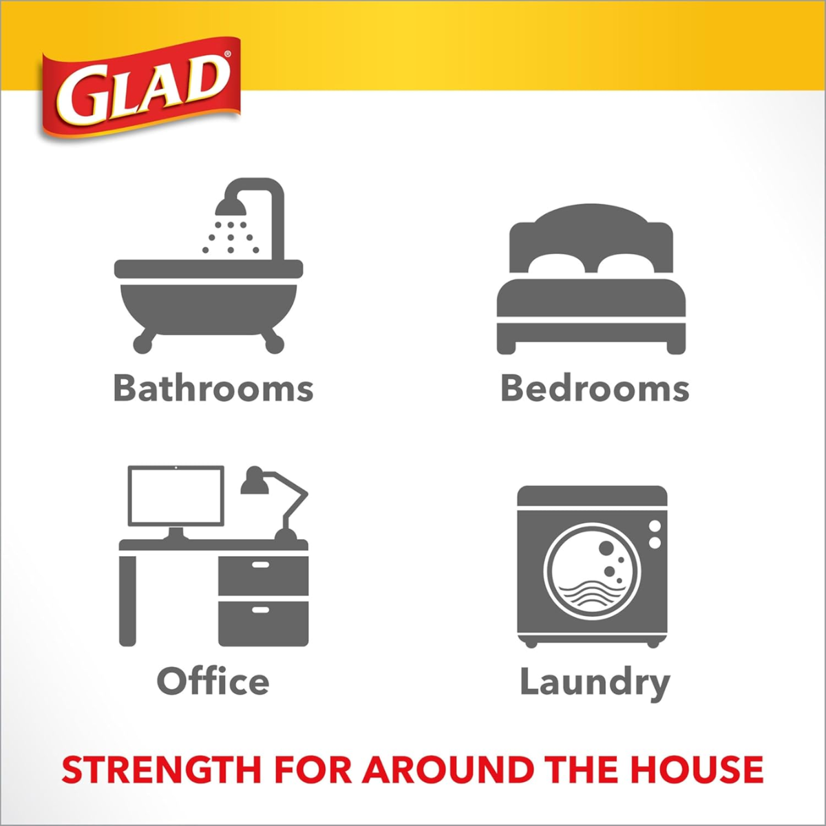 Glad Odor Shield Small Trash Bags, Febreze Fresh Clean, 4 Gal, 26 Count