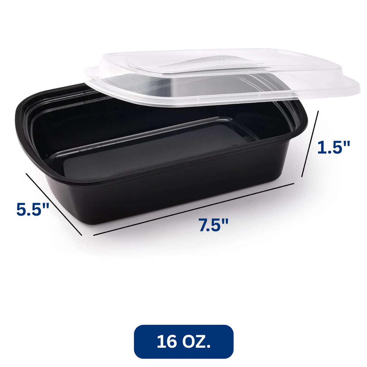 Ready Restock 16 oz. Rectangular Meal Prep Containers – 20 Pack