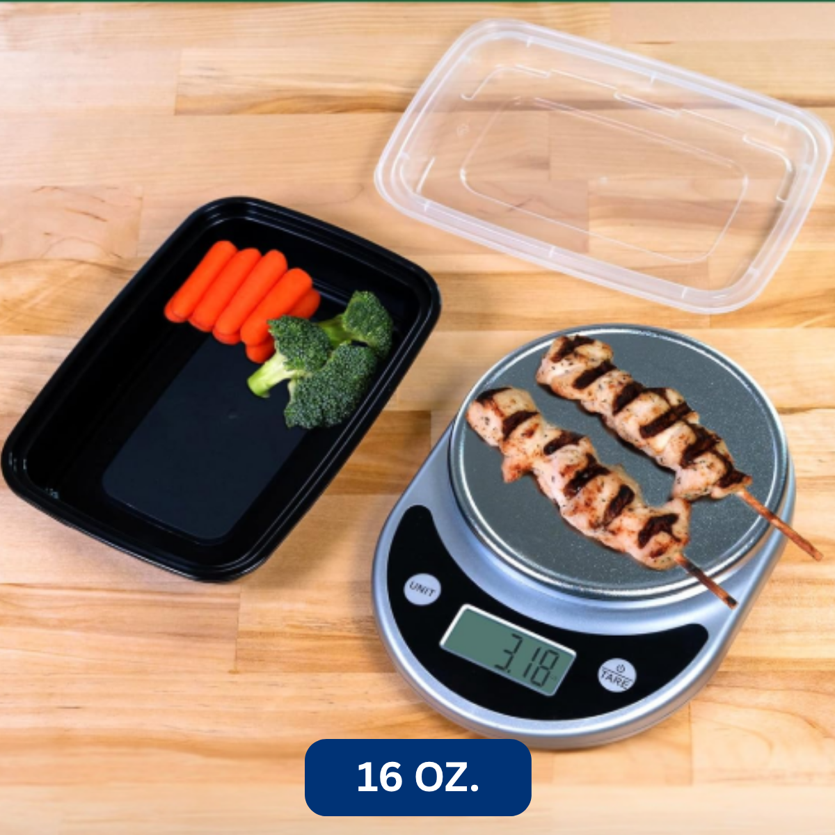Ready Restock 16 oz. Rectangular Meal Prep Containers – 20 Pack