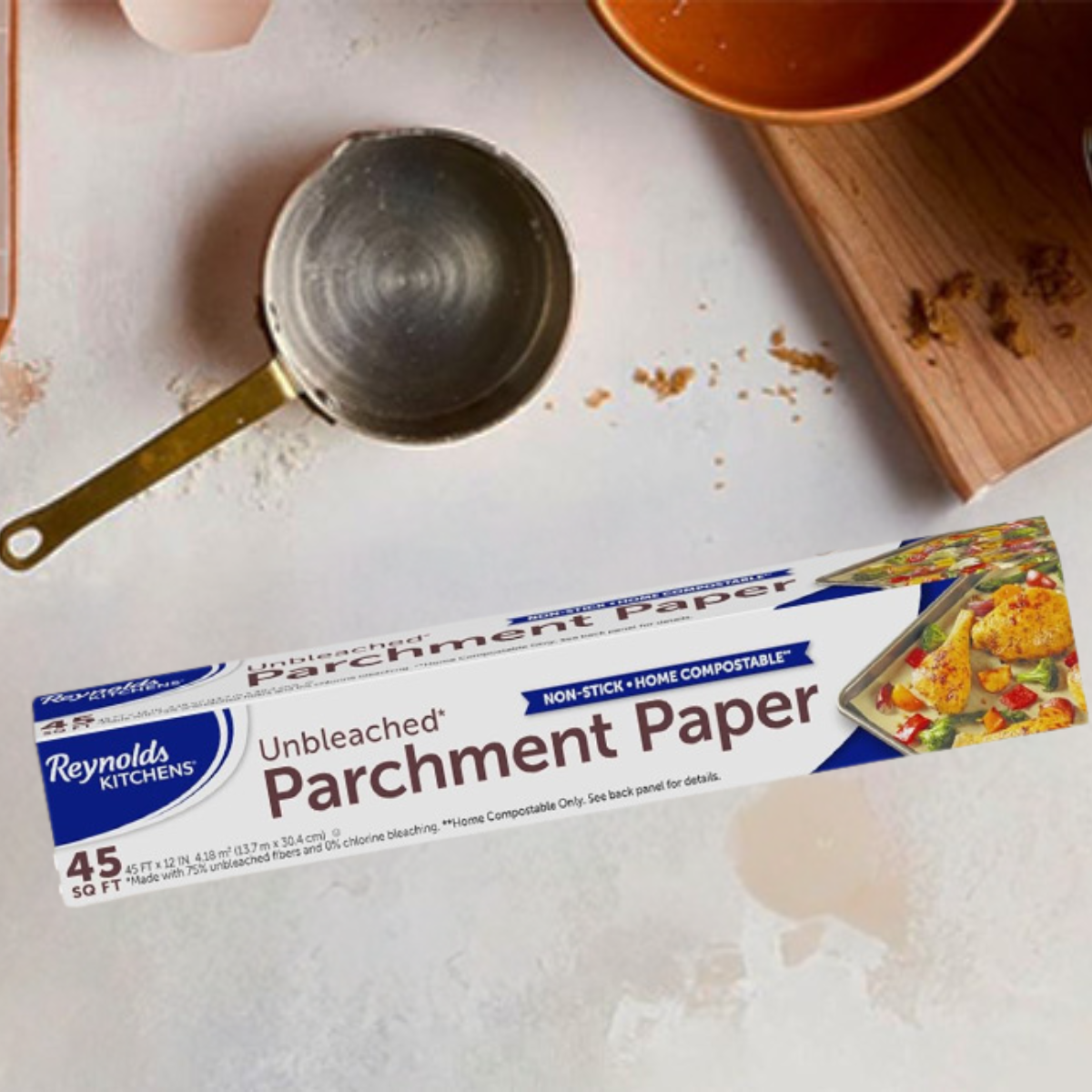 Reynolds Kitchens Unbleached Parchment Paper Roll, Non-Stick – 45 sq. ft.