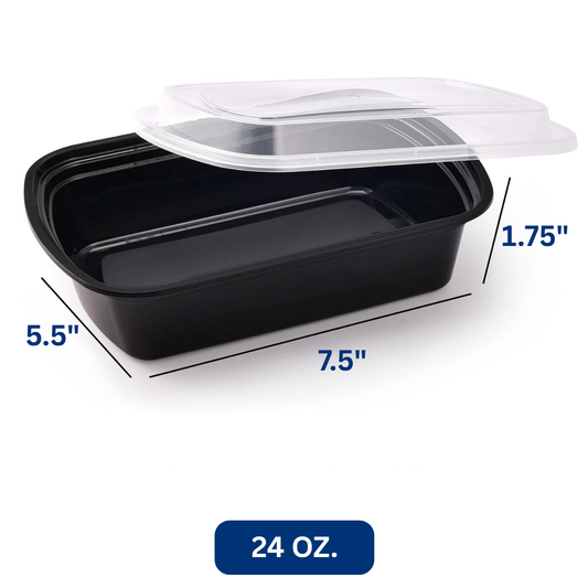 Ready Restock 24 oz. Rectangular Meal Prep Containers – 20 Pack
